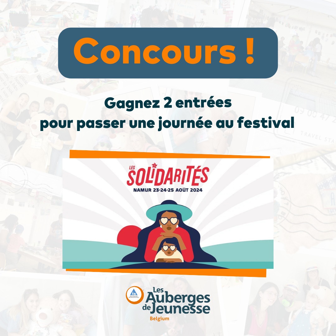 🎶 CONCOURS FESTIVAL FINI 🎶

Wooh woooh wooooh 🤯

Avis aux retardataires ! Ce weekend, Les Solidarités ont lieu à Namur, et comme nous serons présents, on a décidé de vous gâter en offrant 2 entrées par jour ! 🥳

Envie de tenter votre chance pour passer une journée incroyable au festival des Solidarités ? 🤩 Voici comment participer :

1️⃣ Abonnez-vous aux comptes @hi_hostels_belgium &  @hi.namur ✅
2️⃣ Likez ce post 🧡
3️⃣ Taguez la personne avec qui vous souhaitez y aller et précisez la date que vous préférez 🤝

BONUS : augmentez vos chances en repartageant en story 🤫

Tirage au sort vendredi à 12h ! 🔥

Bonne chance à tous 🍀