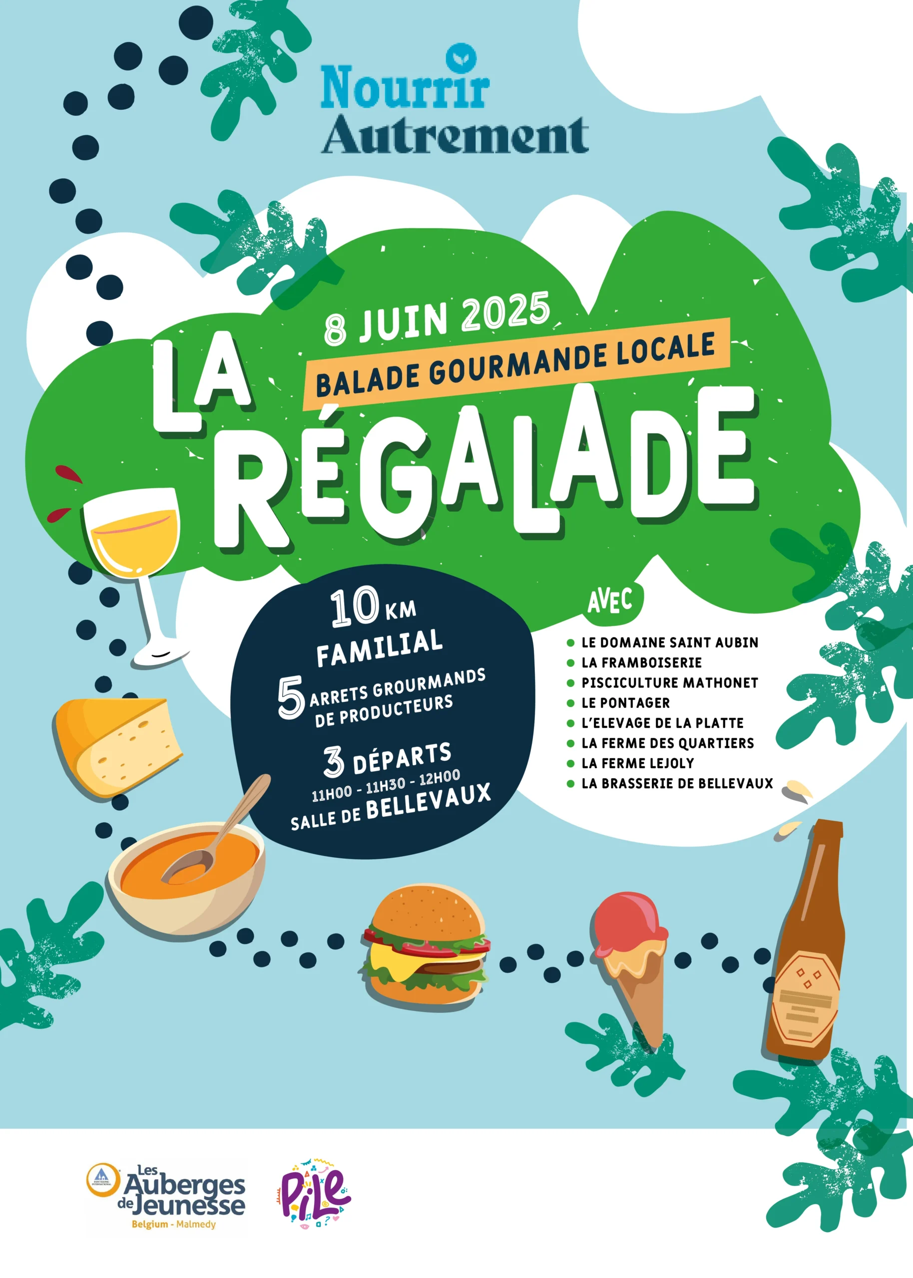 🍦Balade gourmande 1 affiche publicitaire avec les informations pour la balade gourmande